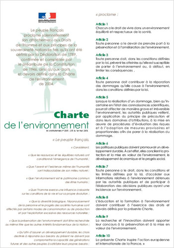 Charte de l’environnement